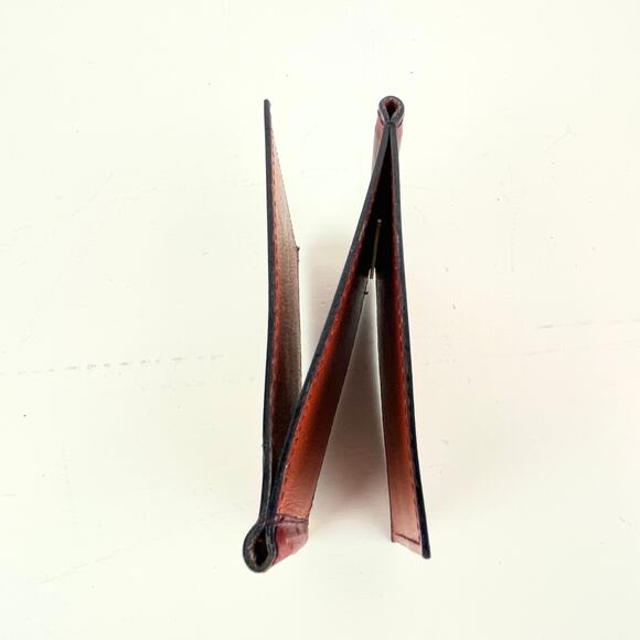 Vintage Bordeaux Leather Billfold Money Clip - Picture 6 of 8